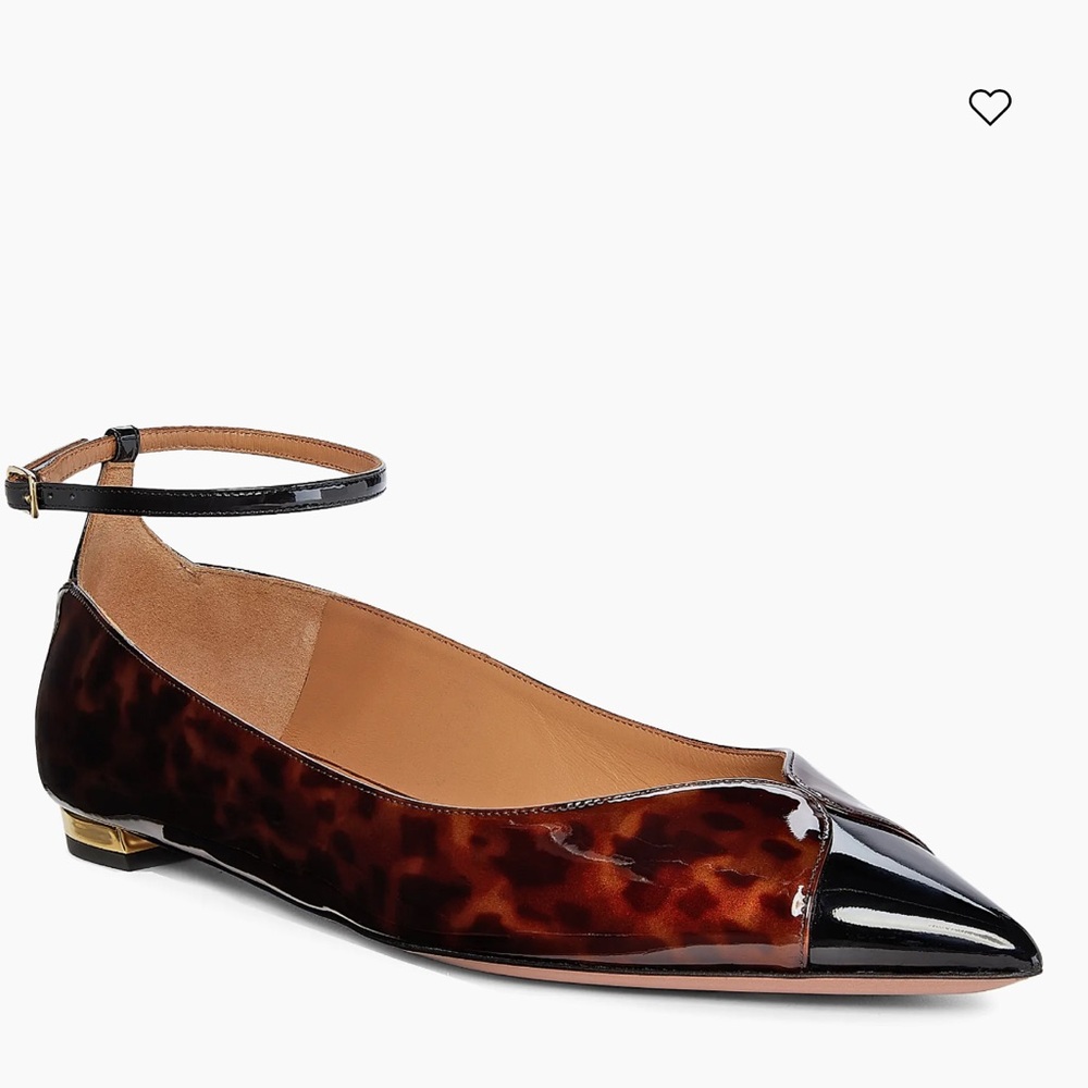 NWT AQUAZZURA PINOT BALLET TORTOISE SHELl /BLACK